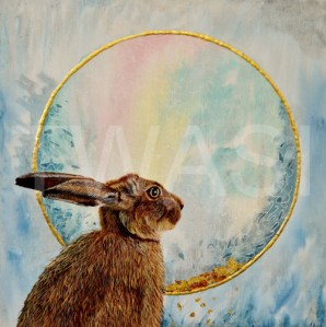 Hare Moongazing by Julie Wier julieweirart@aol.com https://www.julieweirart.co.uk