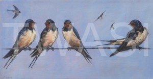 'On a High Wire' by Christine Smith Acrylic Unframed 38 x 20 £175