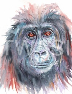 'Friends' by Jennifer Horn Watercolour Framed 40 x 40 £180