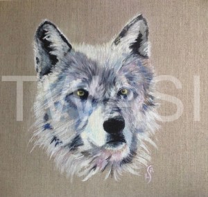 'Wolf' by Leslie Read Acrylic Unframed 30.48 x 30.48 £100