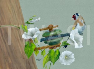 ' Quick Call' by Pauline Thompson Gouache Unframed mounted 30.5 x 40.5 £195