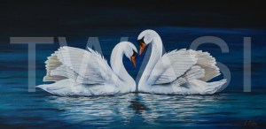 'A Loving Couple' by Christopher Colley Oil on Canvas Unframed 100.4 x 50.2 £845