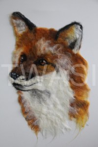 'Foxy' by Frances Daunt Size: 41 x 51 Felted on canvas £175