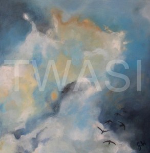'Into the Storm' by Gemma Waters Oil on board 44 x 44 £225