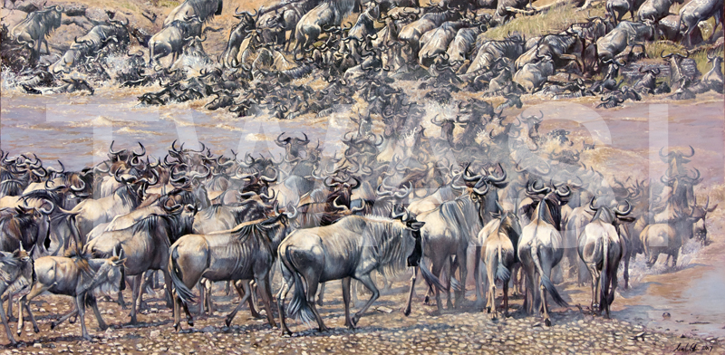 'The Crossing' by Neal Griffin Oil 113x63 cms £2,200