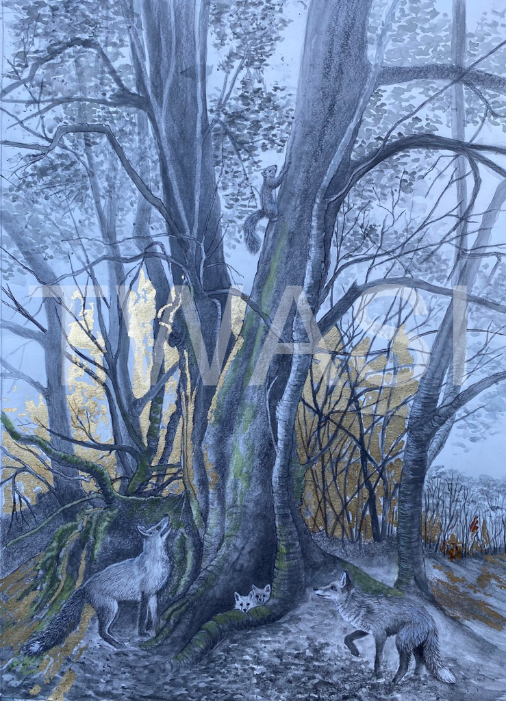 'Sunset Escape' by Victoria Parsons Graphite & Gold Leaf 60cm x 70cm £400