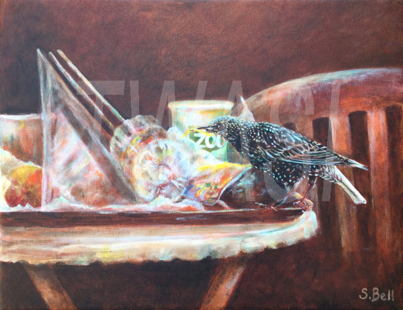 starling-by-sandy-bell-acrylic-framed-36-x-45-cms- £300 -BUY ME – Email: jane.shackleton0@googlemail.com