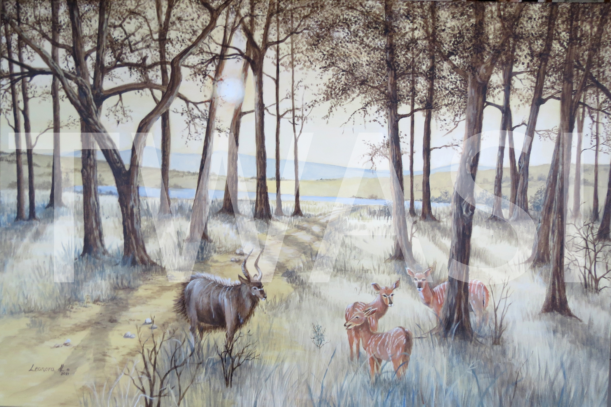 'Nyala Haven' by Lonora De-lange - acrylics on stretched canvas - 120-x-80-cm-unframed- £480- BUY ME – Email: jane.shackleton0@googlemail.com
