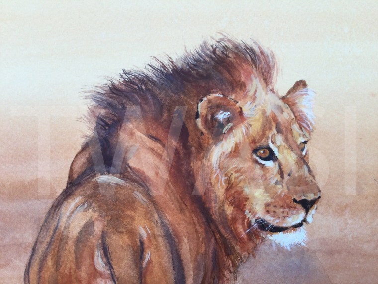 1 King in waiting Carol Barrett Watercolour